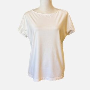 J. Jill Luxe Supima White Short Sleeve Tee Size Medium